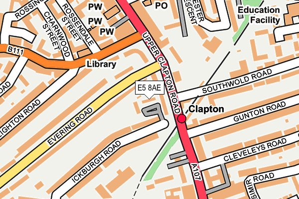 E5 8AE map - OS OpenMap – Local (Ordnance Survey)