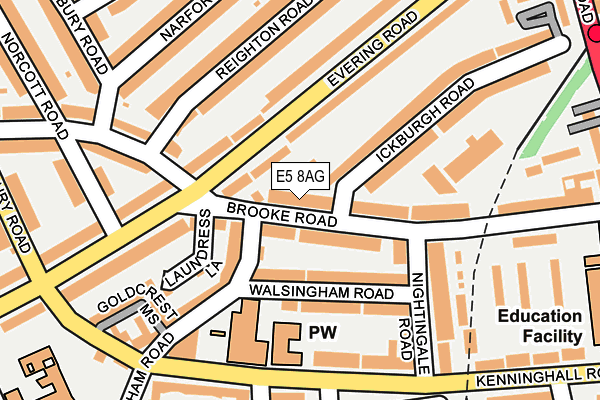 E5 8AG map - OS OpenMap – Local (Ordnance Survey)