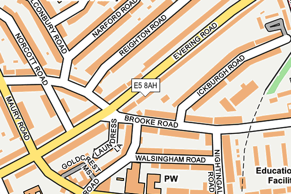 E5 8AH map - OS OpenMap – Local (Ordnance Survey)
