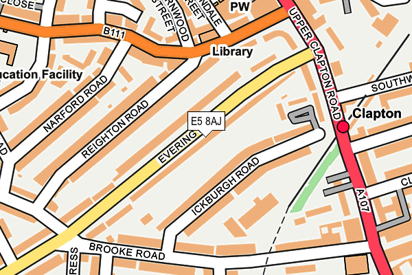 E5 8AJ map - OS OpenMap – Local (Ordnance Survey)