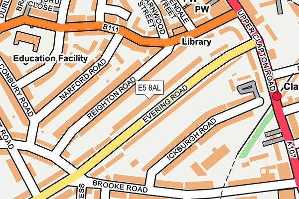 E5 8AL map - OS OpenMap – Local (Ordnance Survey)