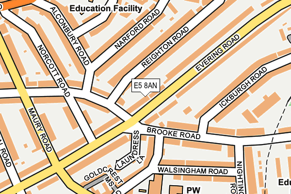 E5 8AN map - OS OpenMap – Local (Ordnance Survey)