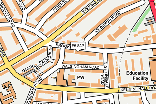 E5 8AP map - OS OpenMap – Local (Ordnance Survey)