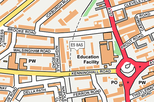 E5 8AS map - OS OpenMap – Local (Ordnance Survey)