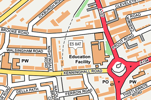 E5 8AT map - OS OpenMap – Local (Ordnance Survey)