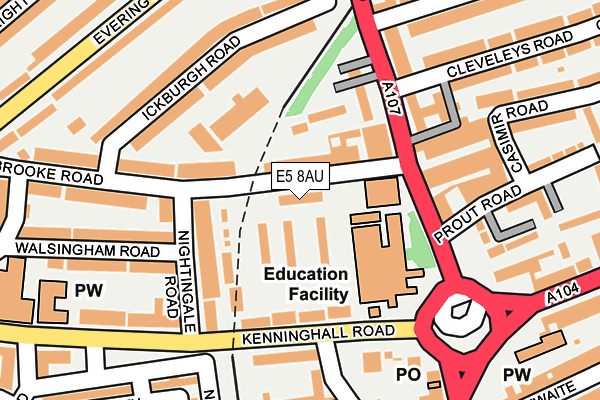 E5 8AU map - OS OpenMap – Local (Ordnance Survey)