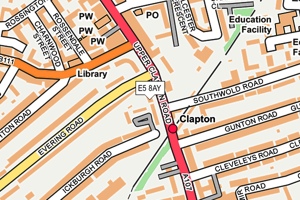 E5 8AY map - OS OpenMap – Local (Ordnance Survey)