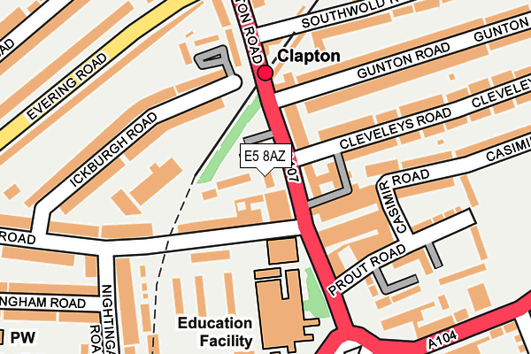 E5 8AZ map - OS OpenMap – Local (Ordnance Survey)