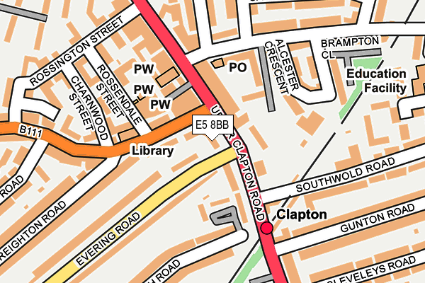 E5 8BB map - OS OpenMap – Local (Ordnance Survey)