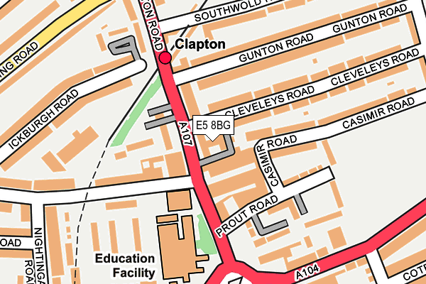 E5 8BG map - OS OpenMap – Local (Ordnance Survey)