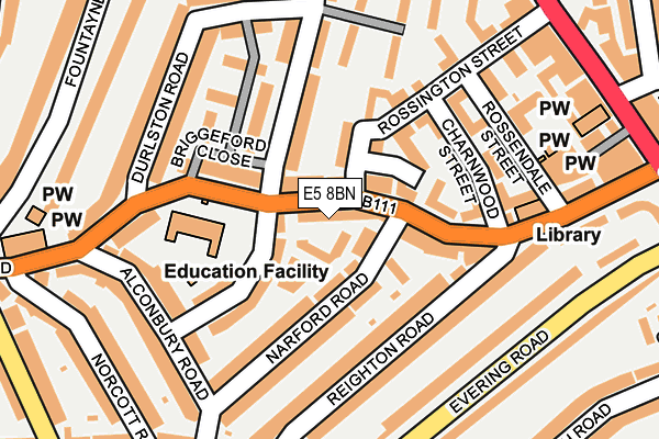 E5 8BN map - OS OpenMap – Local (Ordnance Survey)