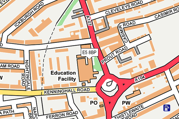 E5 8BP map - OS OpenMap – Local (Ordnance Survey)