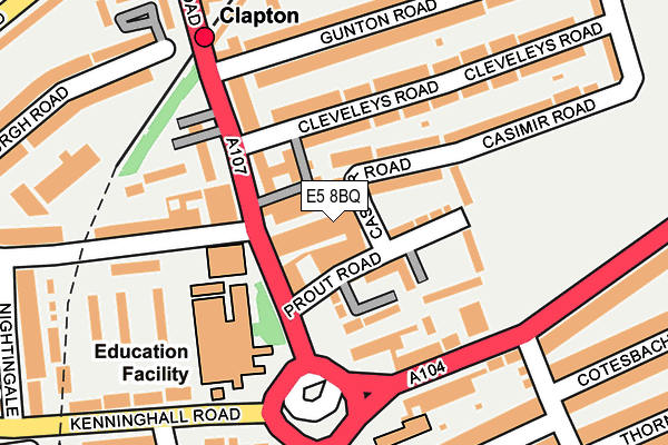 E5 8BQ map - OS OpenMap – Local (Ordnance Survey)