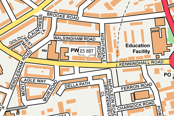 E5 8BT map - OS OpenMap – Local (Ordnance Survey)