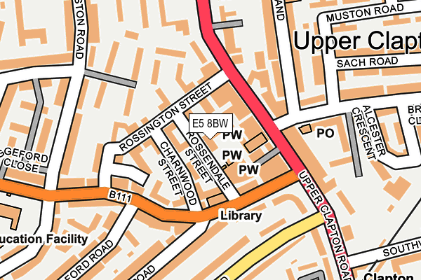 E5 8BW map - OS OpenMap – Local (Ordnance Survey)