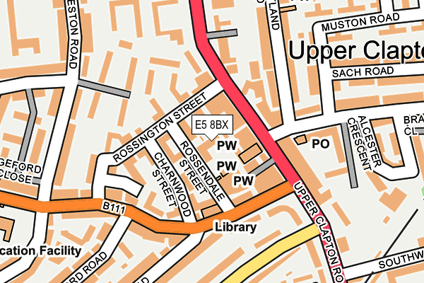 E5 8BX map - OS OpenMap – Local (Ordnance Survey)