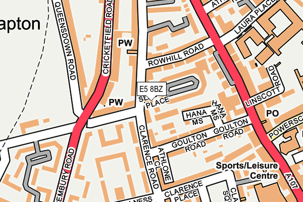 E5 8BZ map - OS OpenMap – Local (Ordnance Survey)