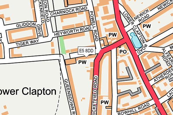 E5 8DD map - OS OpenMap – Local (Ordnance Survey)