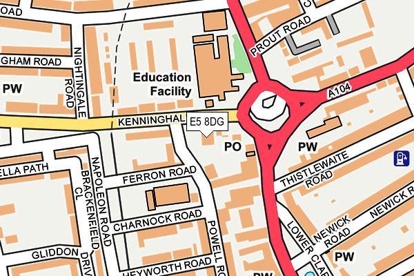 E5 8DG map - OS OpenMap – Local (Ordnance Survey)
