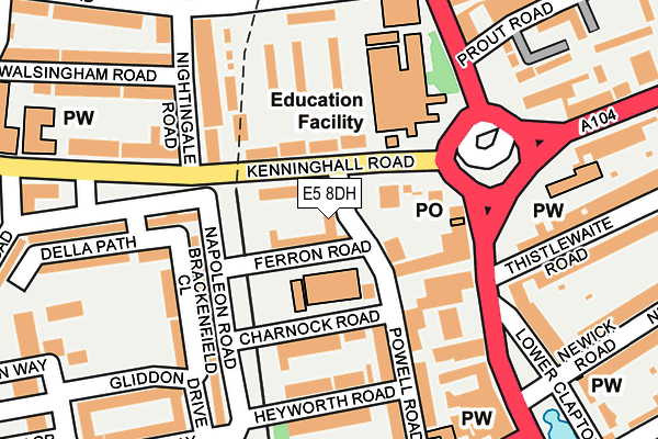 E5 8DH map - OS OpenMap – Local (Ordnance Survey)