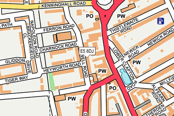 E5 8DJ map - OS OpenMap – Local (Ordnance Survey)