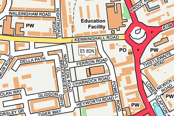 E5 8DN map - OS OpenMap – Local (Ordnance Survey)