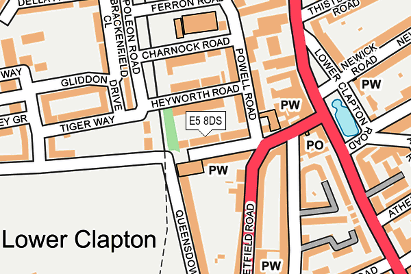 E5 8DS map - OS OpenMap – Local (Ordnance Survey)