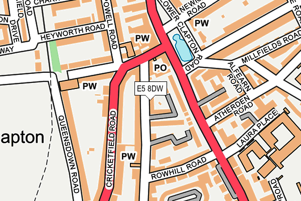 E5 8DW map - OS OpenMap – Local (Ordnance Survey)