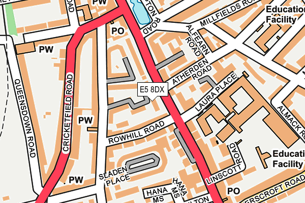 E5 8DX map - OS OpenMap – Local (Ordnance Survey)