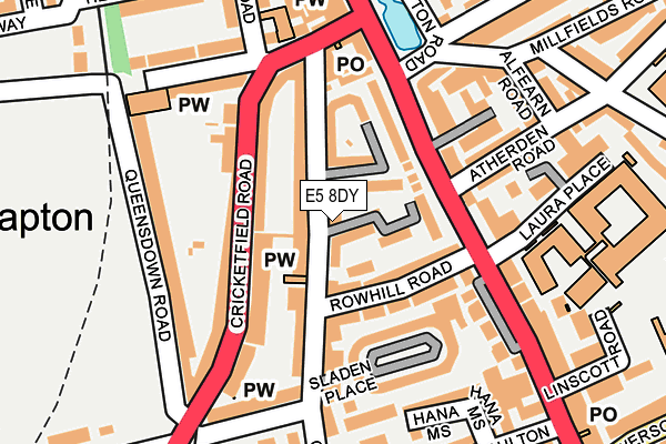 E5 8DY map - OS OpenMap – Local (Ordnance Survey)