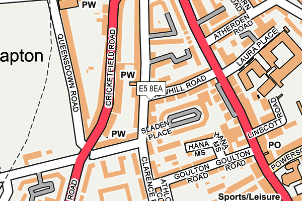 E5 8EA map - OS OpenMap – Local (Ordnance Survey)