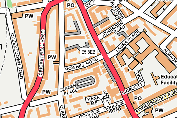 E5 8EB map - OS OpenMap – Local (Ordnance Survey)