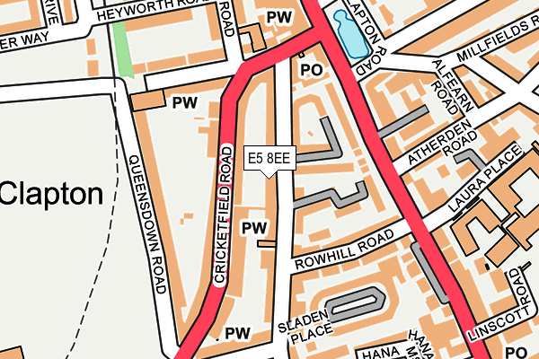 E5 8EE map - OS OpenMap – Local (Ordnance Survey)