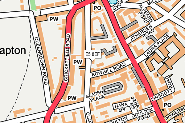 E5 8EF map - OS OpenMap – Local (Ordnance Survey)