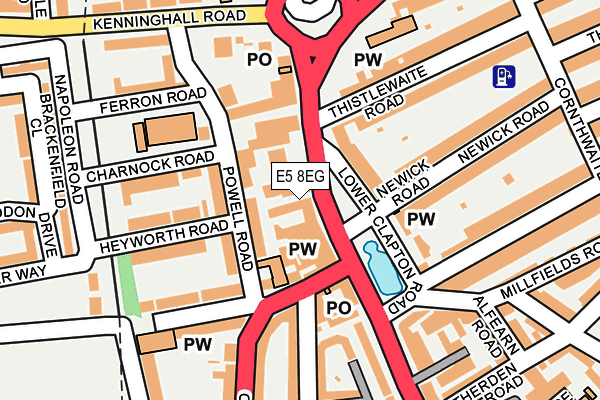 E5 8EG map - OS OpenMap – Local (Ordnance Survey)