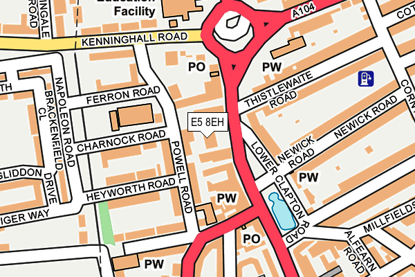 E5 8EH map - OS OpenMap – Local (Ordnance Survey)