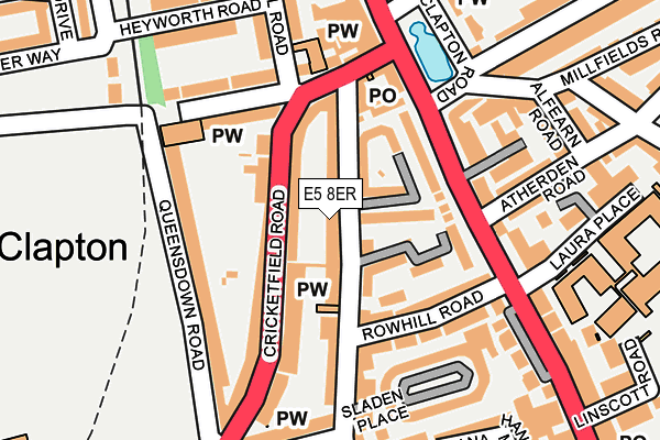 E5 8ER map - OS OpenMap – Local (Ordnance Survey)