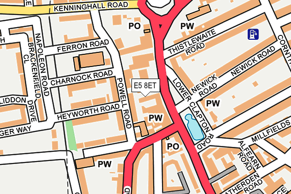 E5 8ET map - OS OpenMap – Local (Ordnance Survey)