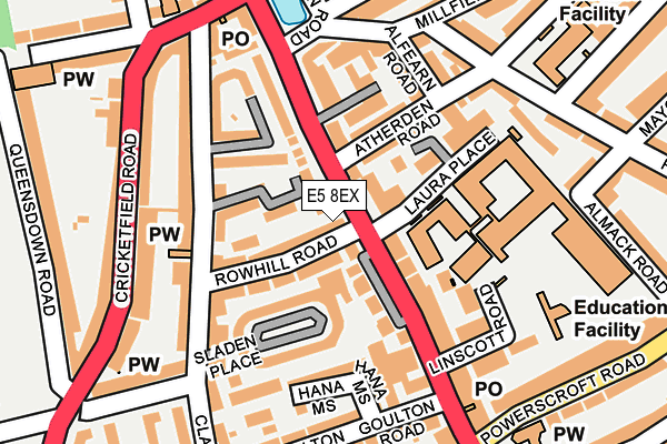 E5 8EX map - OS OpenMap – Local (Ordnance Survey)