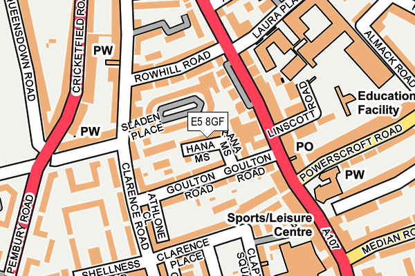 E5 8GF map - OS OpenMap – Local (Ordnance Survey)