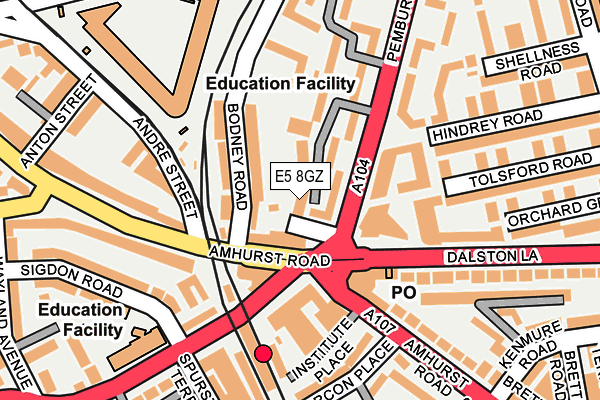 E5 8GZ map - OS OpenMap – Local (Ordnance Survey)