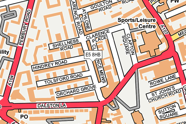 E5 8HB map - OS OpenMap – Local (Ordnance Survey)