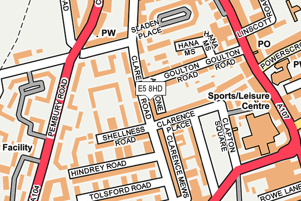 E5 8HD map - OS OpenMap – Local (Ordnance Survey)