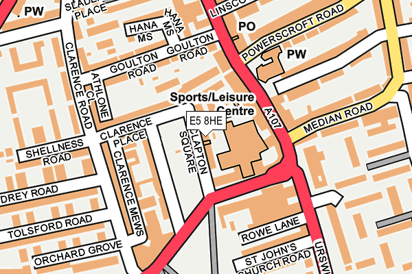 E5 8HE map - OS OpenMap – Local (Ordnance Survey)