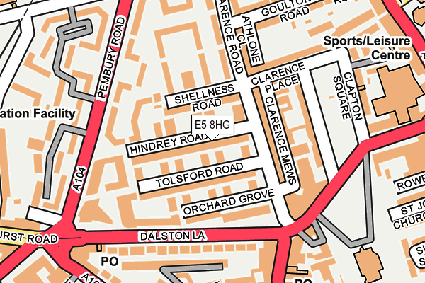 E5 8HG map - OS OpenMap – Local (Ordnance Survey)