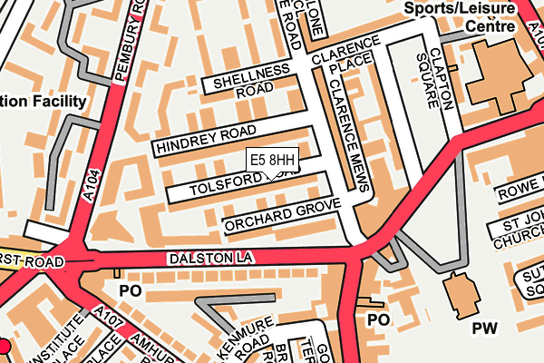 E5 8HH map - OS OpenMap – Local (Ordnance Survey)