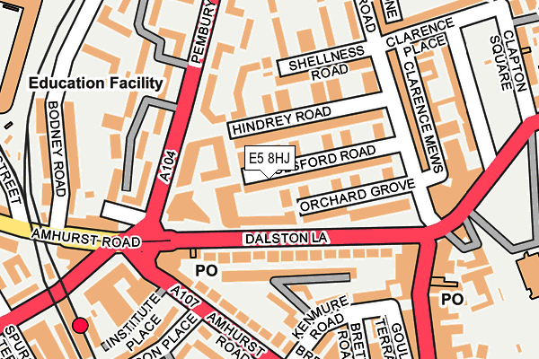 E5 8HJ map - OS OpenMap – Local (Ordnance Survey)