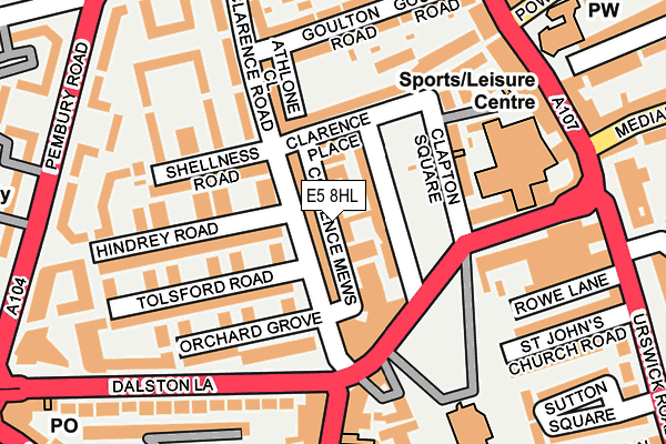 E5 8HL map - OS OpenMap – Local (Ordnance Survey)