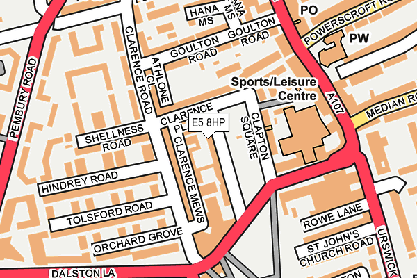 E5 8HP map - OS OpenMap – Local (Ordnance Survey)