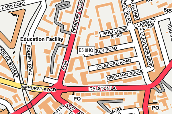 E5 8HQ map - OS OpenMap – Local (Ordnance Survey)